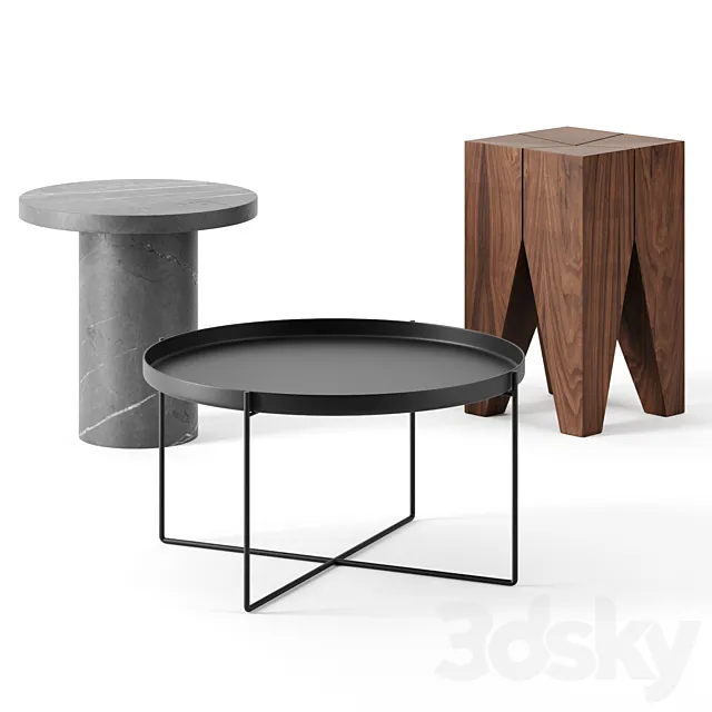 Coffee tables set 1 by E15 3DModel Coffee tables set 1 by E15 3DModel