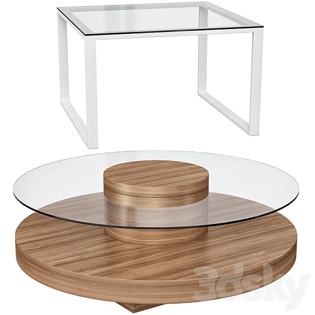 Coffee tables set 3D Model