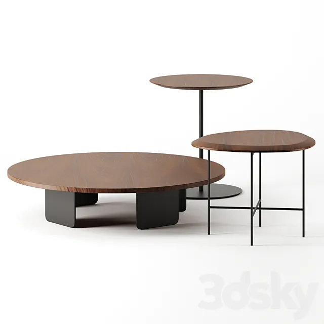coffee tables set by bernhardt design 3D Model