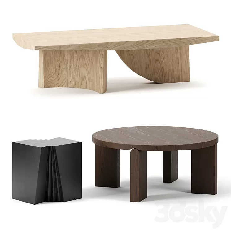 Coffee tables set by Christophe Delcourt 3D Model Coffee tables set by Christophe Delcourt 3D Model