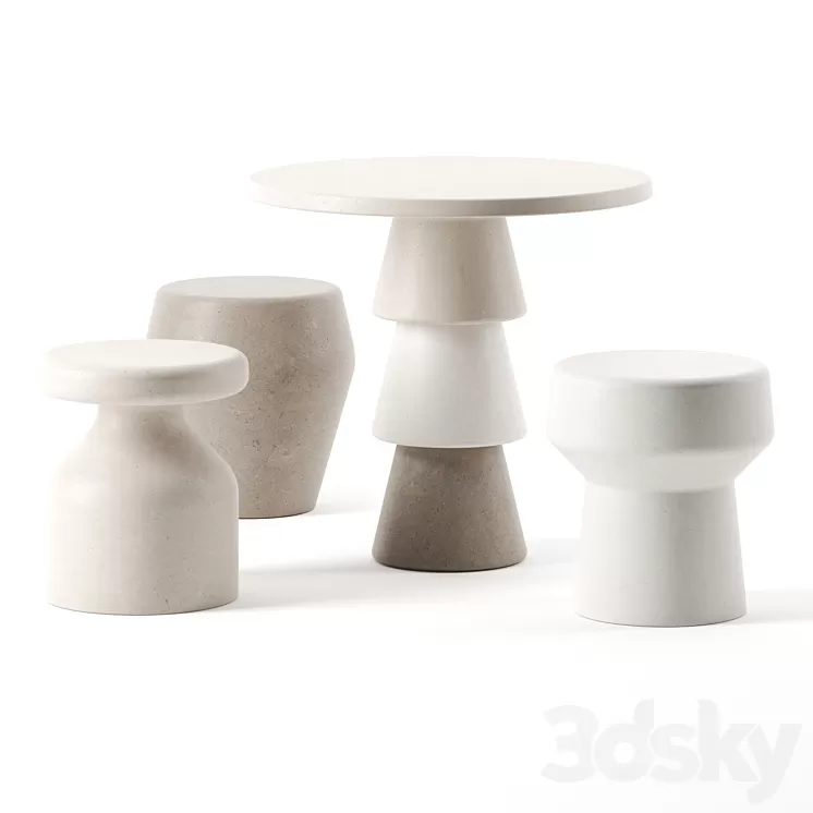 Coffee tables set by Pimar 3D Model Coffee tables set by Pimar 3D Model
