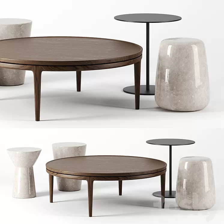 Coffee tables set by Time and Style 3D Model Coffee tables set by Time and Style 3D Model