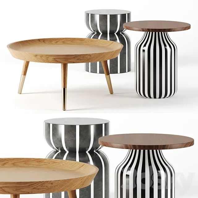 Coffee tables set by urban outfitters 3D Model