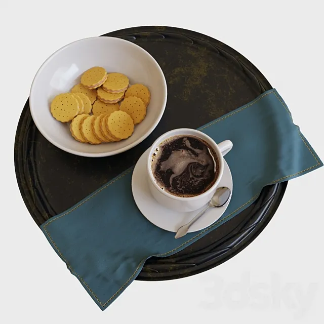 Coffee with cookies 3DModel