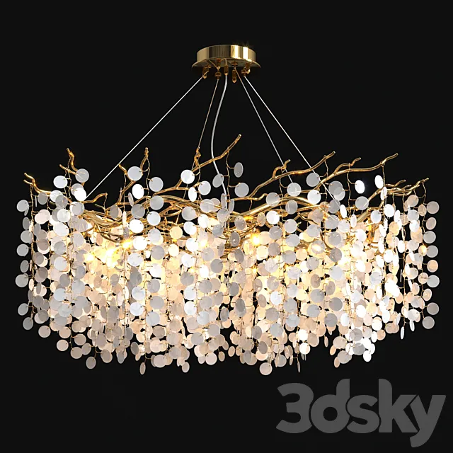 Coins Branching Chandelier 3D Model Coins Branching Chandelier 3D Model