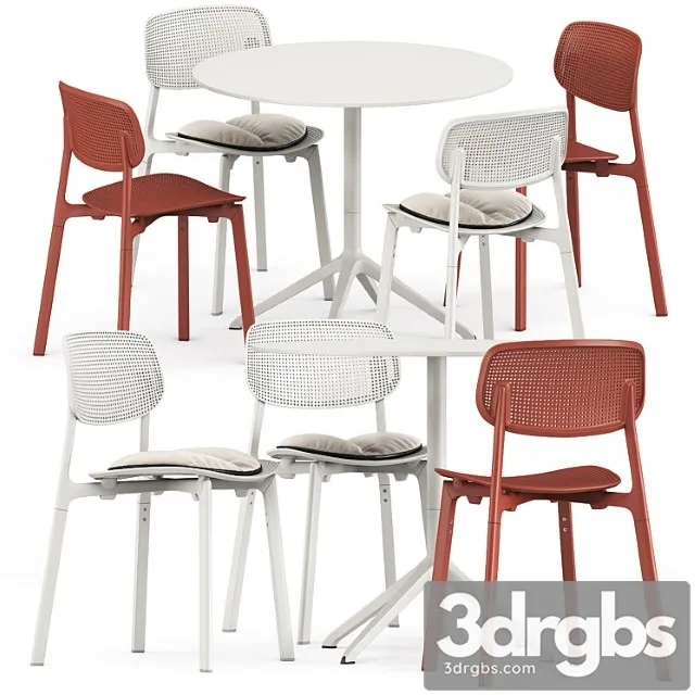 Colander chair and elephant round table by kristalia Colander chair and elephant round table by kristalia