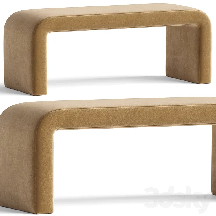 Colby Upholstered Bench Bronze 3D Model Free Download