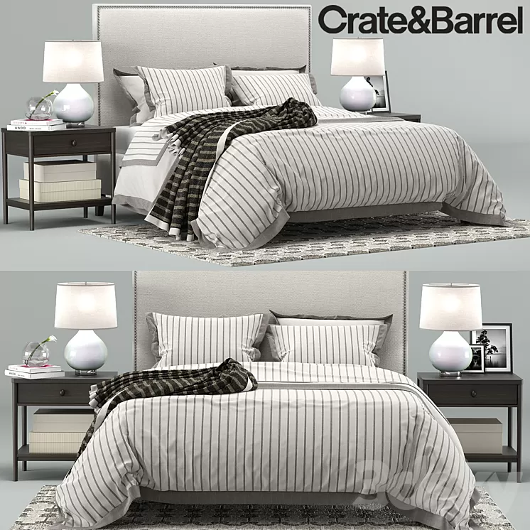 Cole Bedroom Collection Crate&Barrel 3D Model Cole Bedroom Collection Crate&Barrel 3D Model