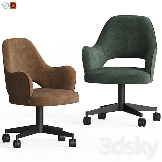 Colette Office Chair Baxter Armchair 3D Model Colette Office Chair Baxter Armchair 3D Model