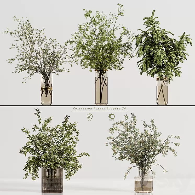 Collaction Plants Bouquet 24 3D Model Free Download