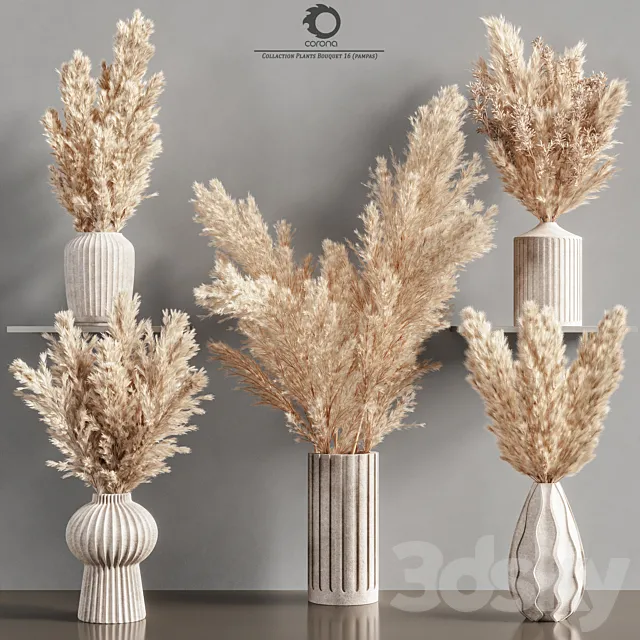 Collaction_Plants_Bouquet_16_(pampas)corona 3D Model Collaction_Plants_Bouquet_16_(pampas)corona 3D Model