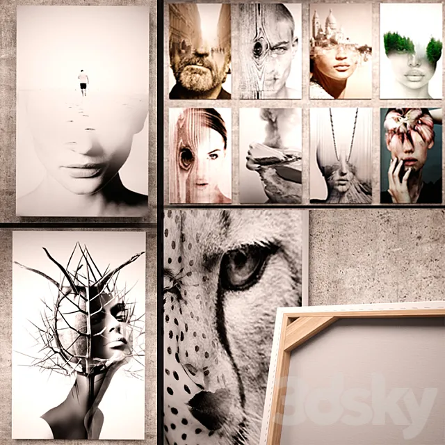 Collages Antonio Mora (16 pcs.) 3D Model Collages Antonio Mora (16 pcs.) 3D Model