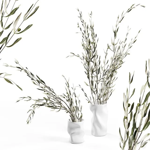 Collapse vase by Menu with branches 3D Model Collapse vase by Menu with branches 3D Model