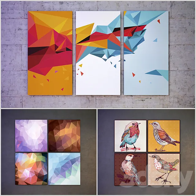 Collection 4: Modular decorative pattern (10 pieces) 3D Model Collection 4: Modular decorative pattern (10 pieces) 3D Model