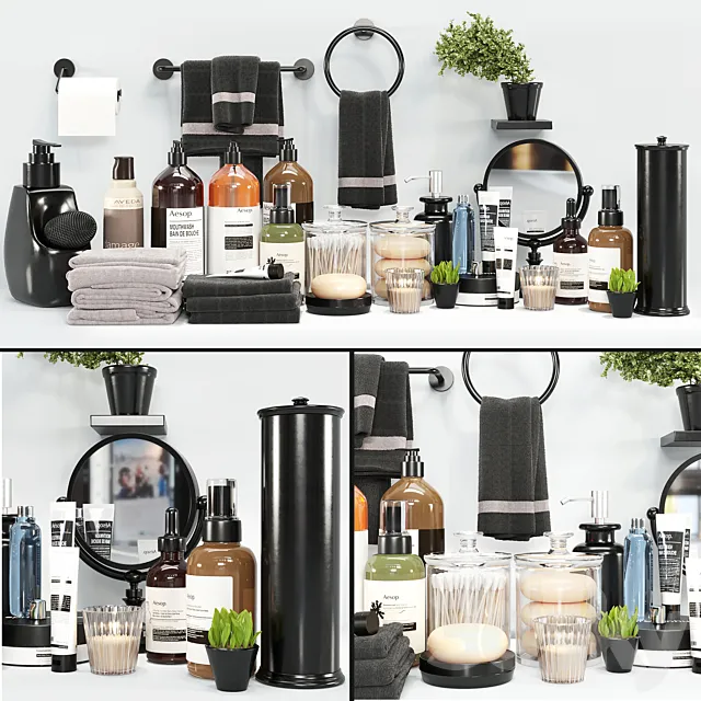 Collection bathroom accessories 3D Model Collection bathroom accessories 3D Model