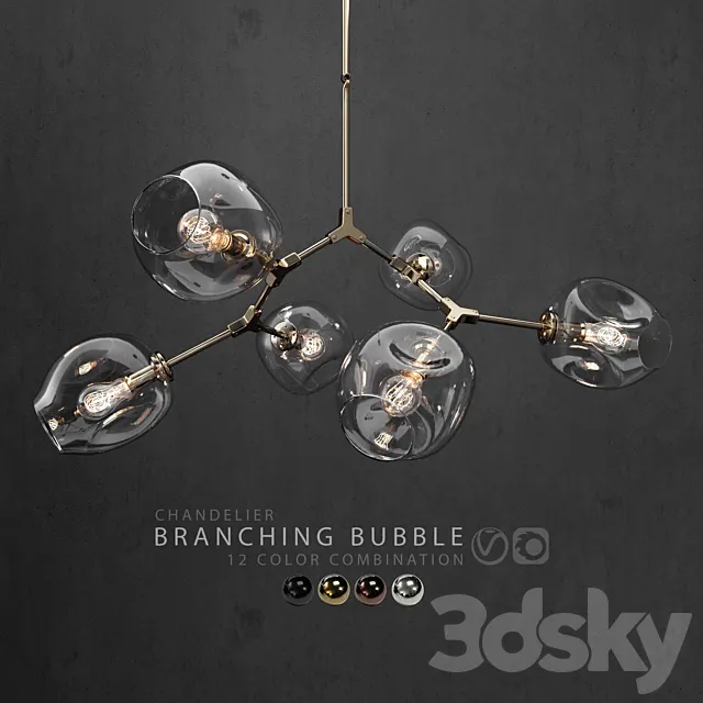 Collection Branching bubble 6 lamps 3D Model Collection Branching bubble 6 lamps 3D Model
