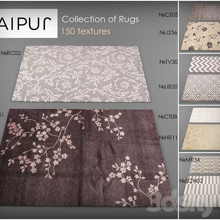 Collection Carpet Jaipur № 3 3D Model Collection Carpet Jaipur № 3 3D Model