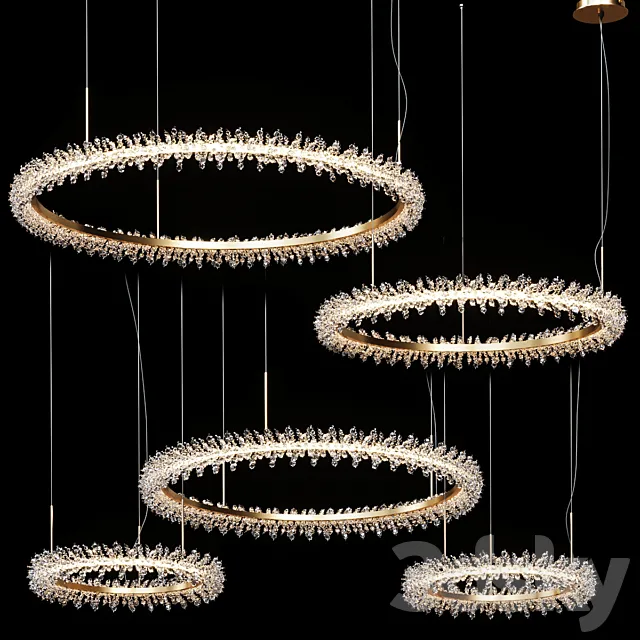 Collection Crystal ring luxury LED chandelier THERA SML XL 3D Model