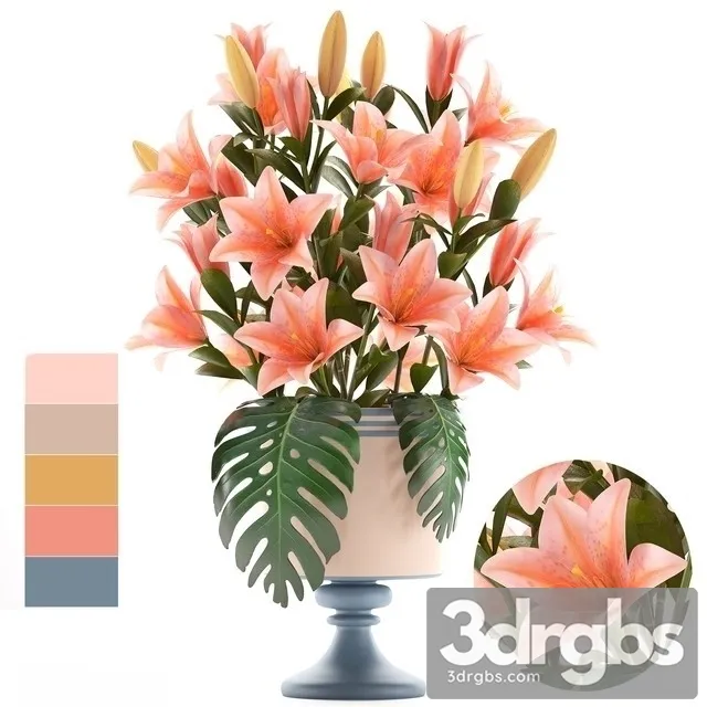 Collection Flowers 57 Bouquet Lilies 3D Model Download Collection Flowers 57 Bouquet Lilies 3D Model Download