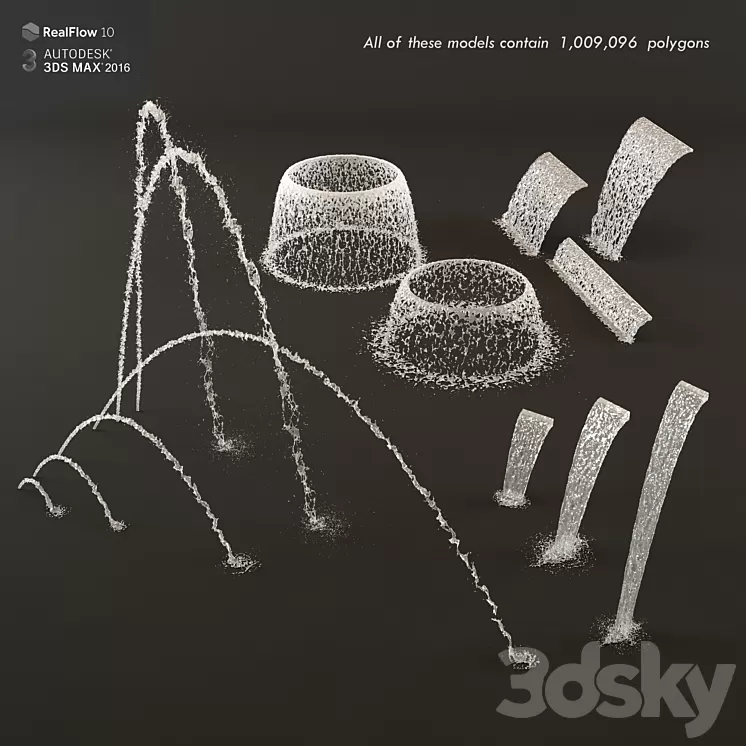 Collection fountain waterfall 2 3D Model