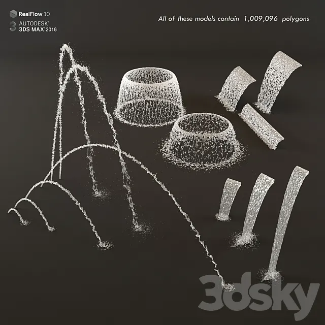 Collection fountain waterfall 2 3DModel