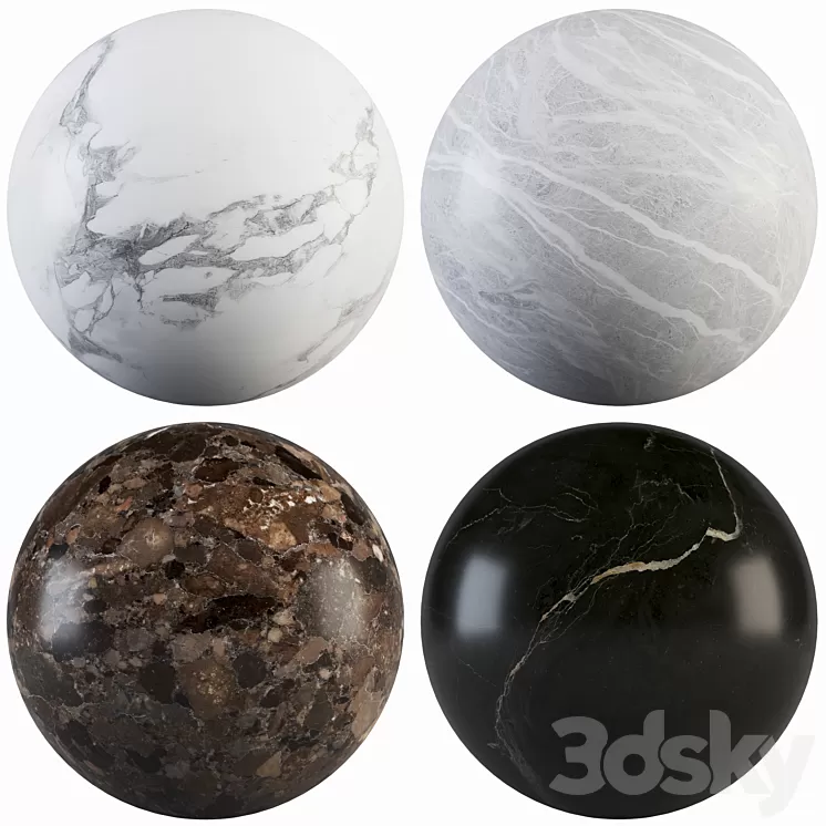 Collection Marble 24 3D Model Free Download