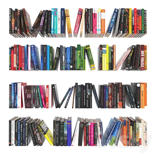 Collection of 151 pieces of modern books. 3D Model Collection of 151 pieces of modern books. 3D Model