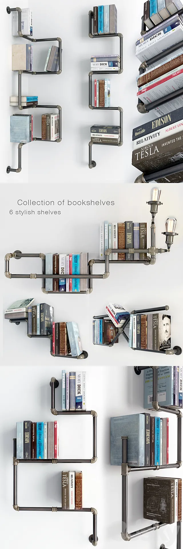 Collection of bookshelves “Stella Bleu” 3DModel