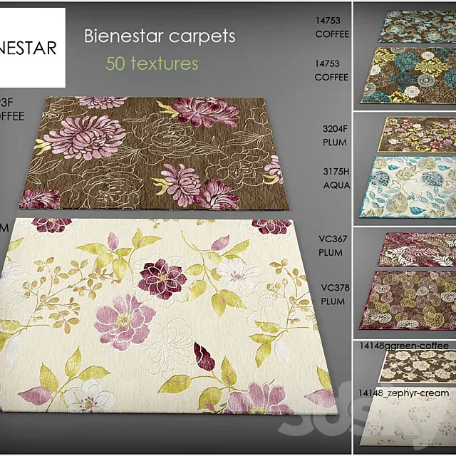 Collection of carpets Bienestar 3DModel Collection of carpets Bienestar 3DModel
