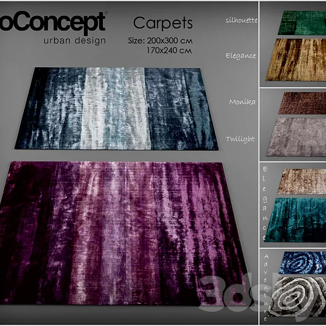Collection of carpets from Bo Concept 3DModel Collection of carpets from Bo Concept 3DModel