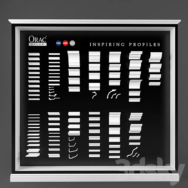 Collection of ceiling moldings Orac Decor (85 profiles) 3DModel