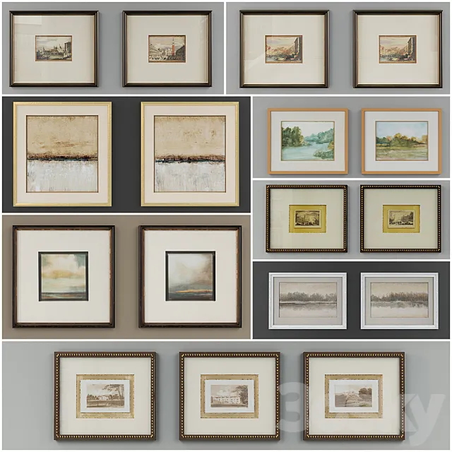 Collection of contemporary paintings John-Richard collection – 7 3D Model Collection of contemporary paintings John-Richard collection – 7 3D Model