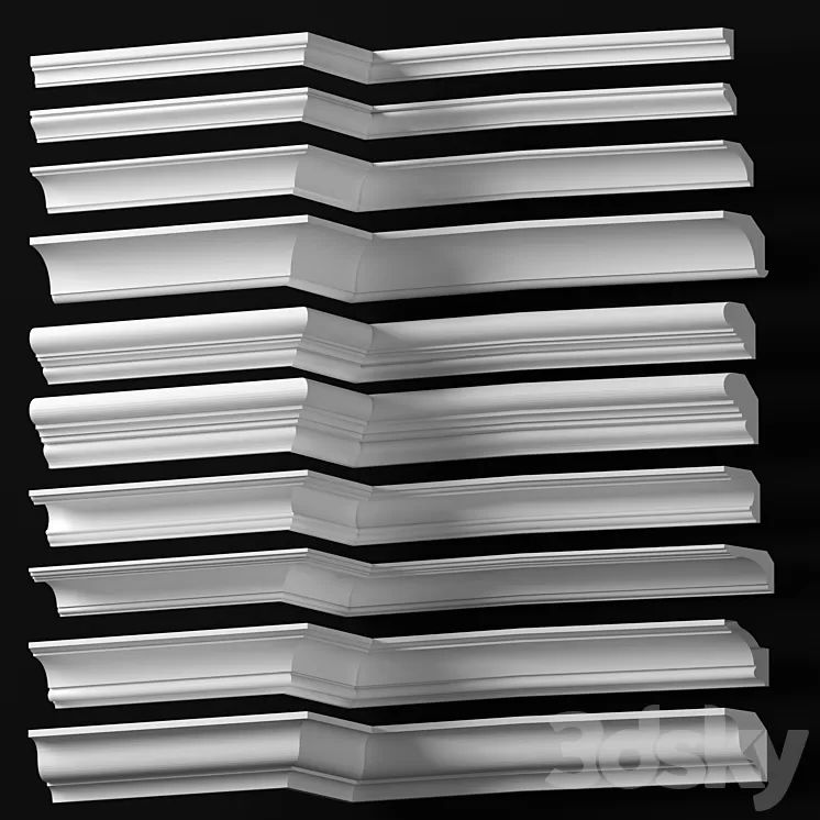 Collection of Cornices – Dikart p.5 3D Model Collection of Cornices – Dikart p.5 3D Model