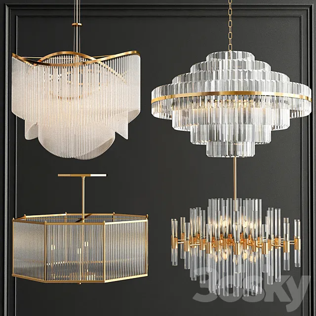Collection of CRystal Chandelier 3DModel Collection of CRystal Chandelier 3DModel