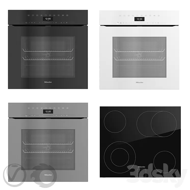 Collection of household appliances MIELE 18 3D Model Collection of household appliances MIELE 18 3D Model