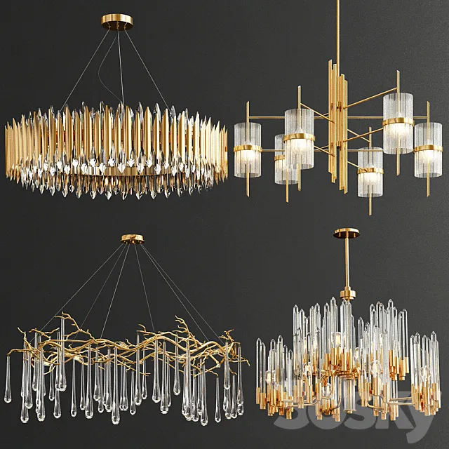 Collection of impression chandeliers_2 3D Model Collection of impression chandeliers_2 3D Model
