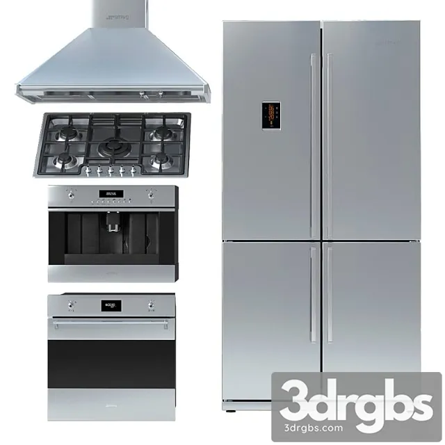Collection of kitchen appliances smeg 2 3D Model Download
