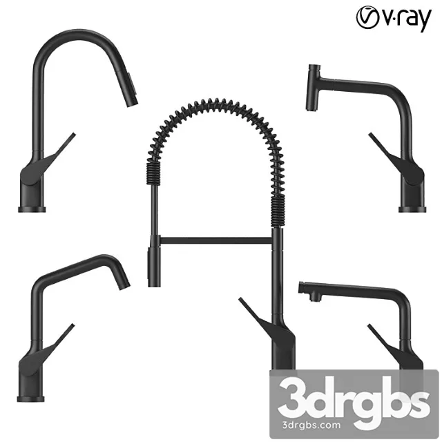 Collection Of Kitchen Faucets 02 1 3D Model Download