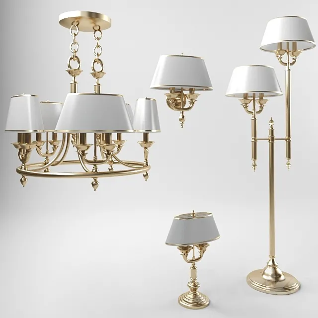 collection of lamps in classical style 3D Model collection of lamps in classical style 3D Model
