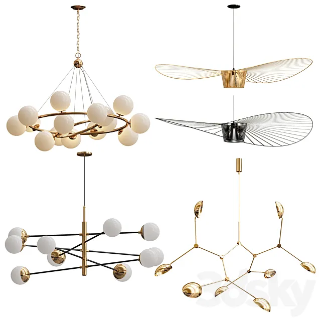 Collection of Minimalist Chandelier 3D Model Collection of Minimalist Chandelier 3D Model