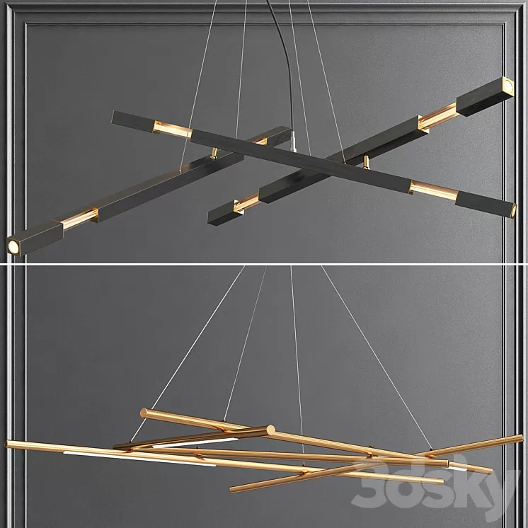 Collection of Minimalist Chandelier 3D Model Collection of Minimalist Chandelier 3D Model