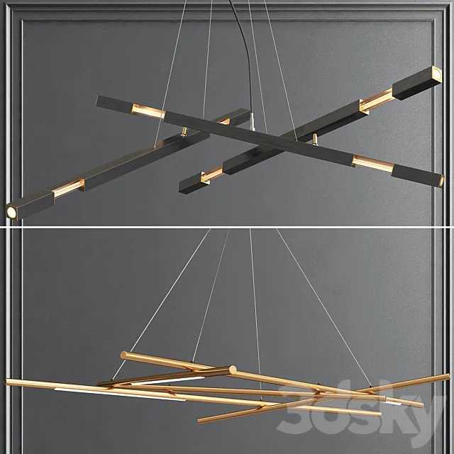 Collection of Minimalist Chandelier 3DModel Collection of Minimalist Chandelier 3DModel