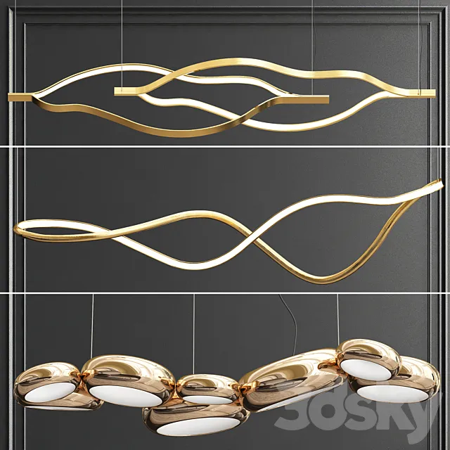 Collection of minimalist lightings 3D Model