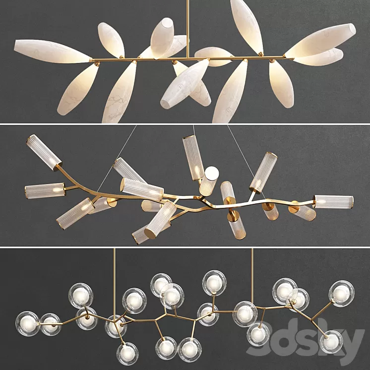 Collection of Modern Branche Lighting 3D Model