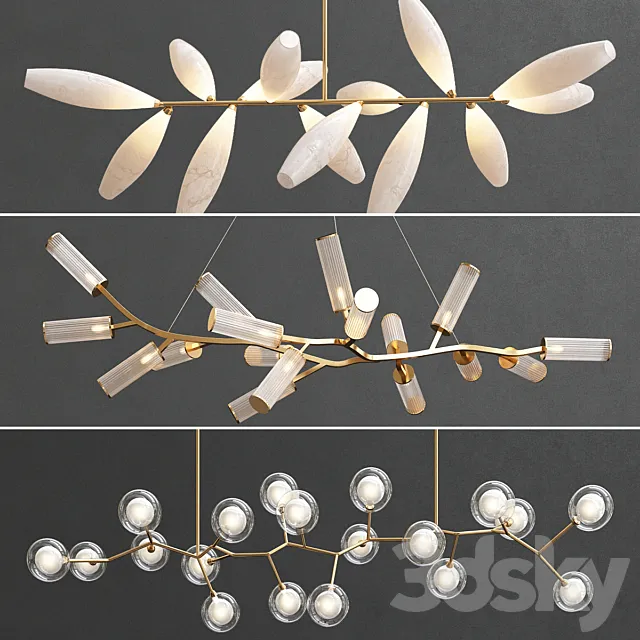 Collection of Modern Branche Lighting 3DModel