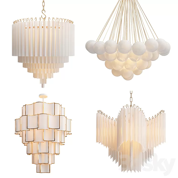 Collection of modern chandelier 3D Model Collection of modern chandelier 3D Model