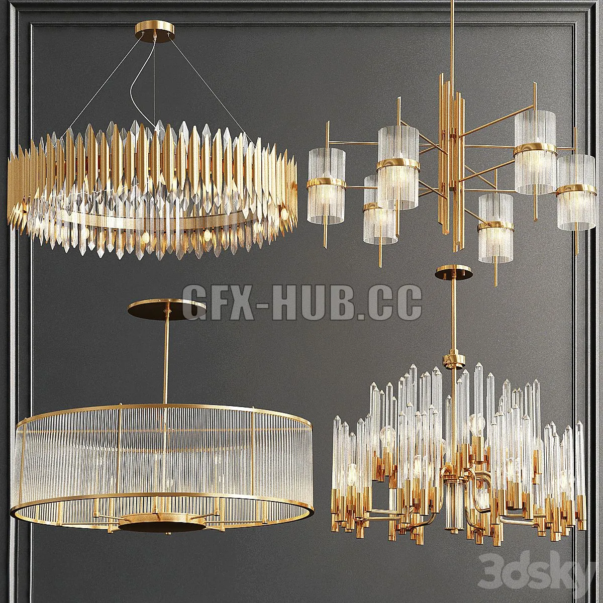 Collection of Modern Chandelier 3D Model Collection of Modern Chandelier 3D Model