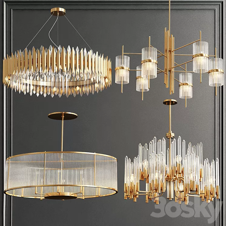 Collection of Modern Chandelier 3D Model Collection of Modern Chandelier 3D Model