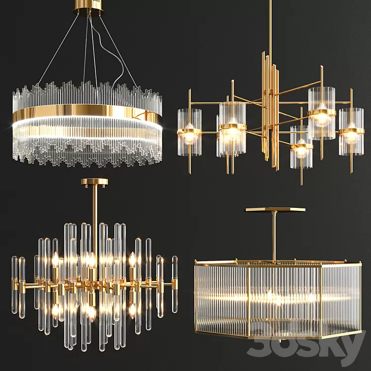 Collection of modern chandeliers 3D Model Collection of modern chandeliers 3D Model