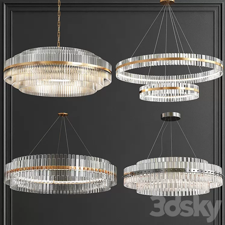 Collection of Modern Crystal Chandelier 3D Model Collection of Modern Crystal Chandelier 3D Model
